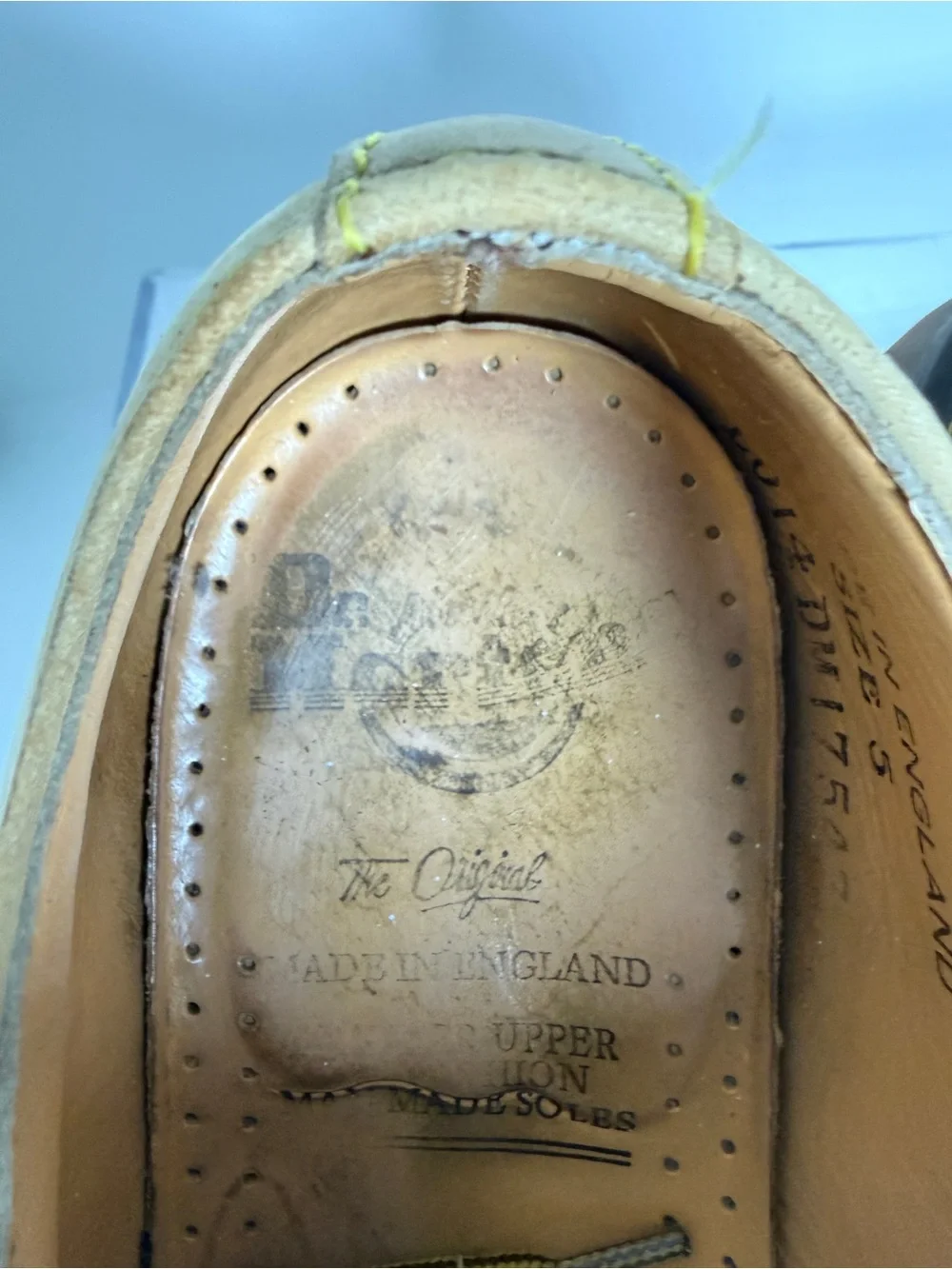 VTG Dr Martens Made In England 1461 Tan Nubuck Lace-Up Oxfords UK 5 / US 7-Women